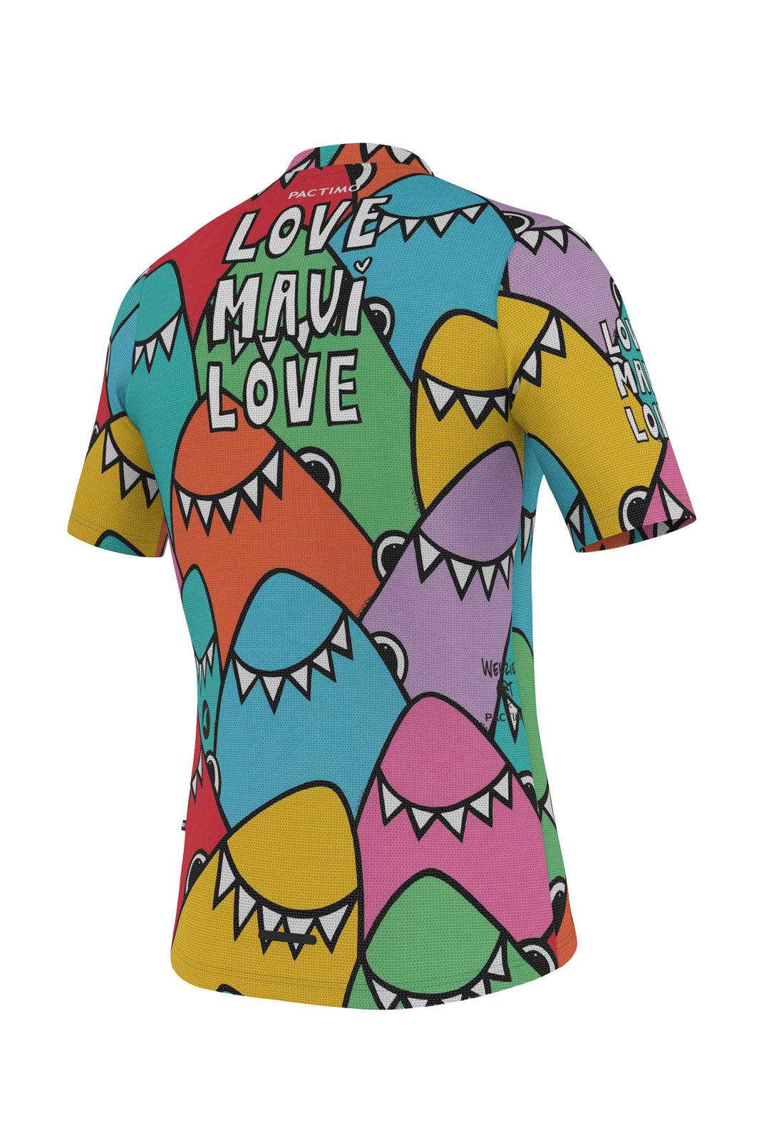 Men's Maui Relief Shirt - Rainbow Welzie Design - Back View #color_love-maui-love-rainbow