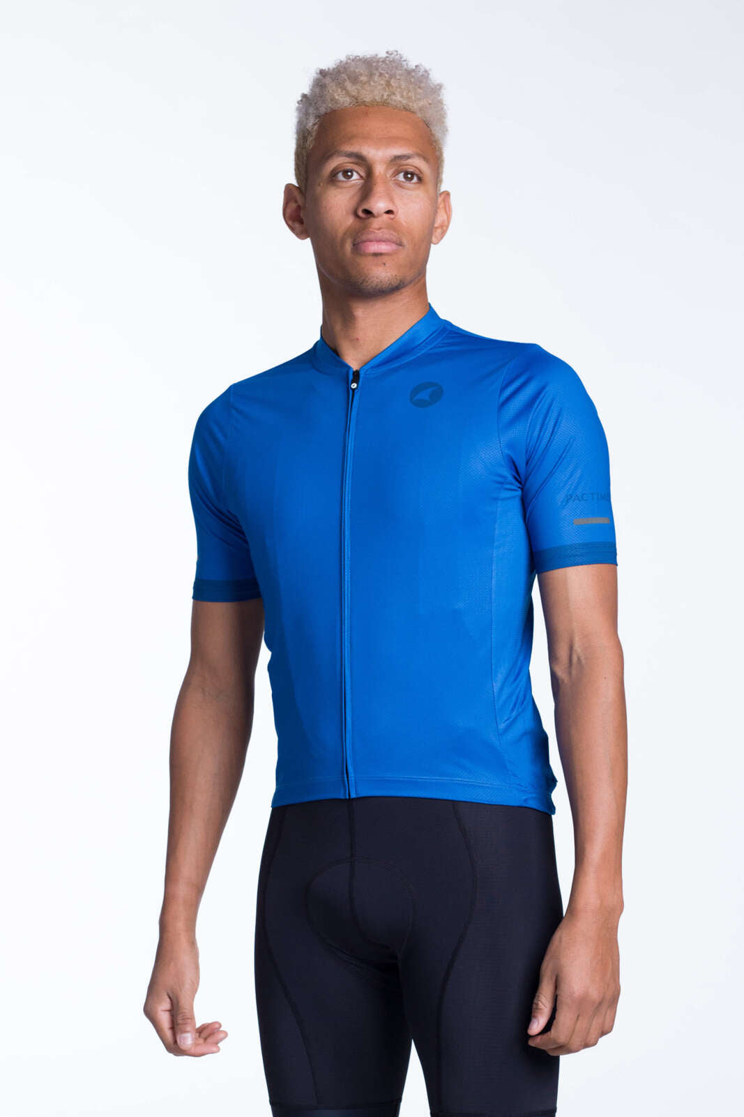 Men's Blue Bike Jersey - Ascent Front View #color_atlantic-blue