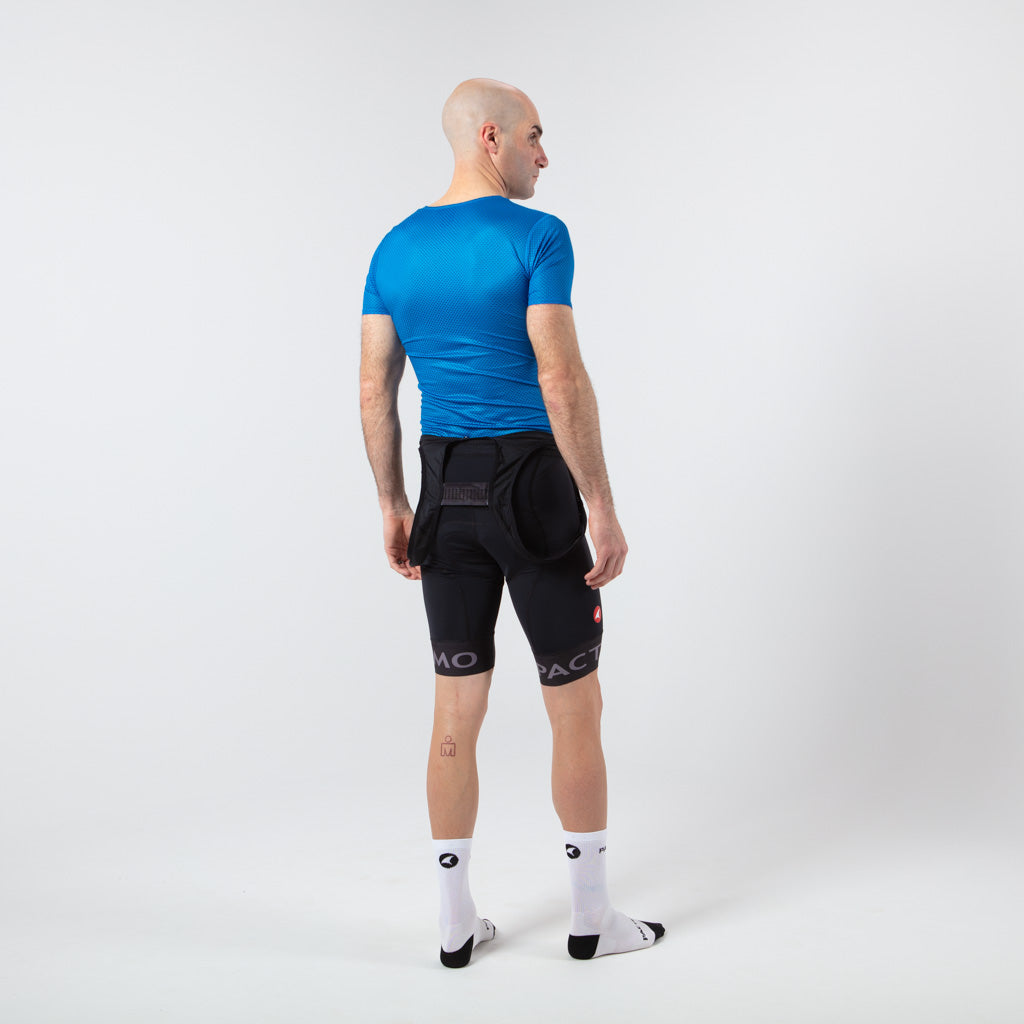 Men's Lightweight Short Sleeve Cycling Base Layer - On Body Back View #color_blue