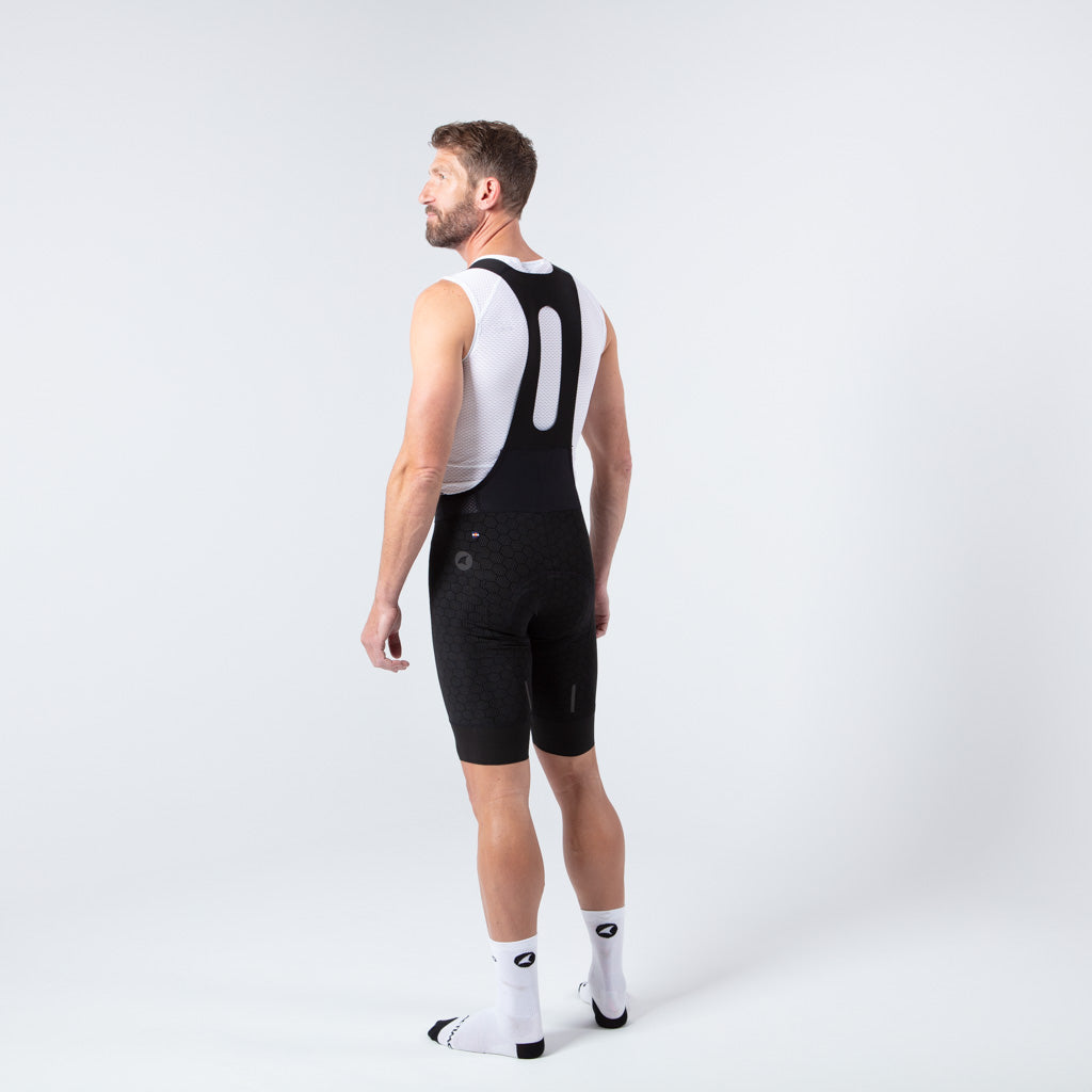 Men's Sleeveless Mesh Cycling Base Layer - On Body Back View #color_white