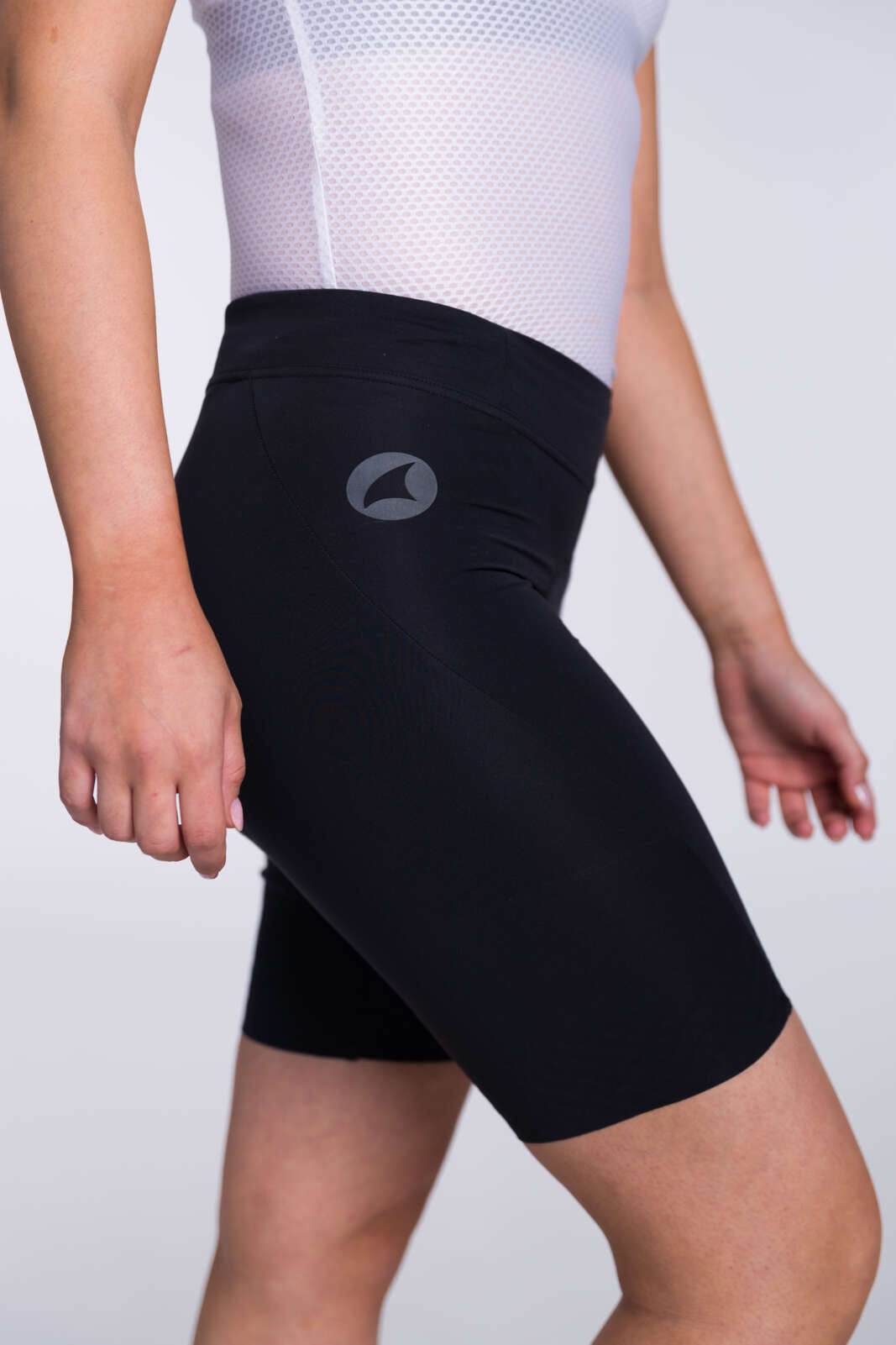 Women's Black Cycling Shorts - Side View #color_black