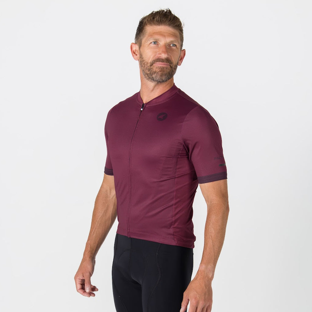 Loose Fit Cycling Jersey for Men - Right View #color_mulberry
