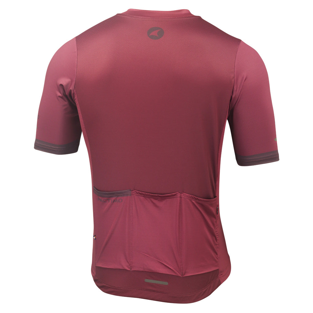 Loose Fit Cycling Jersey for Men Back View #color_mulberry