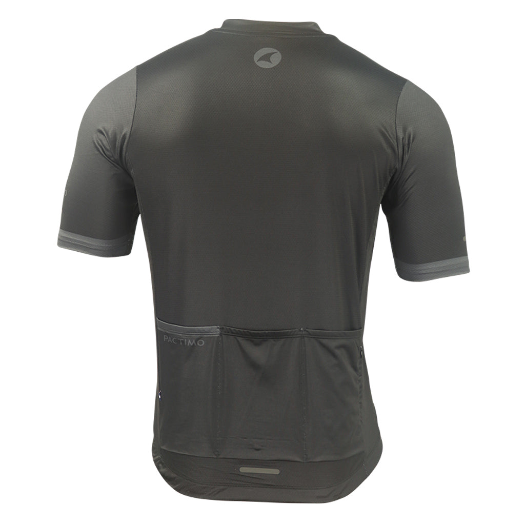 Loose Fit Cycling Jersey for Men Back View #color_black