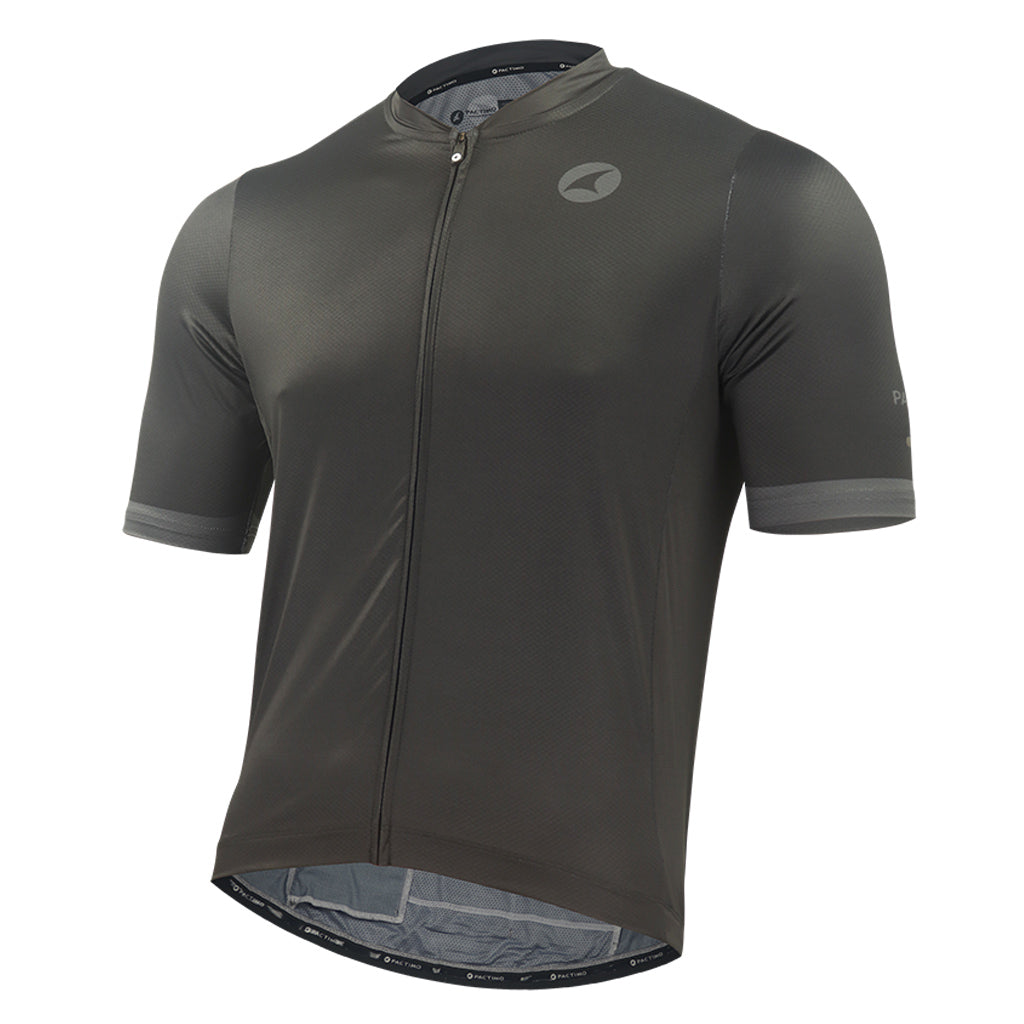 Loose Fit Cycling Jersey for Men Front View #color_black