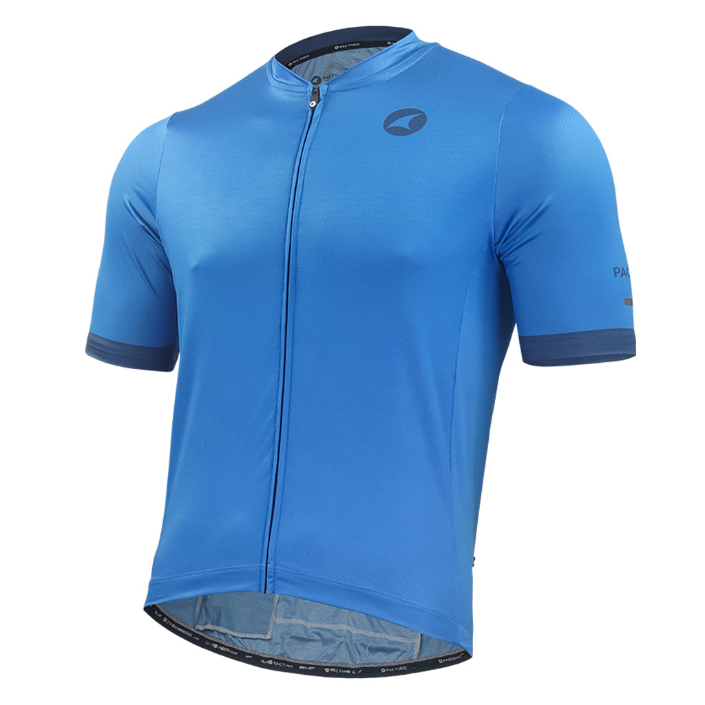 Loose Fit Cycling Jersey for Men Front View #color_blue