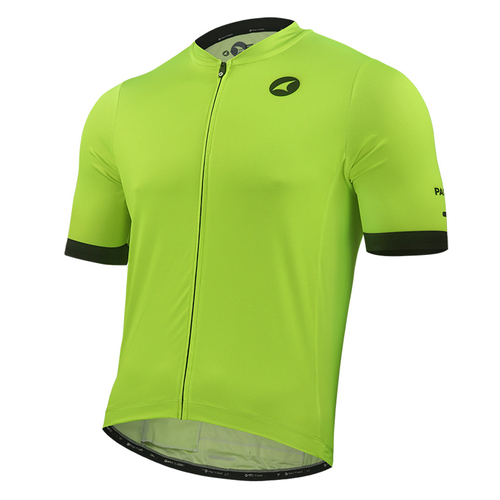 Loose Fit Cycling Jersey for Men Front View #color_manic-yellow