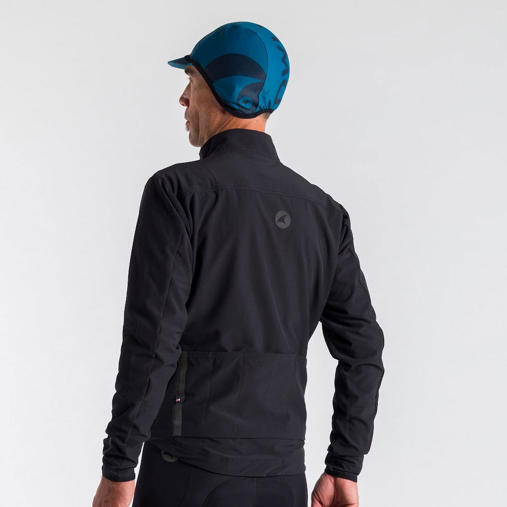Men's Thermal Cycling Jacket - Alpine On Body Back View #color_black