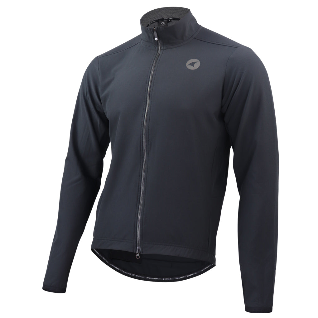 Men's Thermal Cycling Jacket - Alpine Front View #color_black