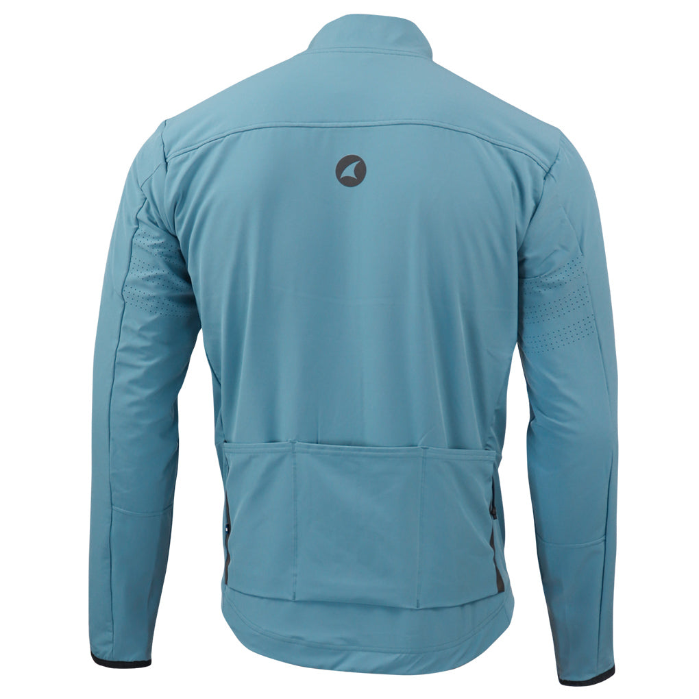 Men's Thermal Cycling Jacket - Alpine Back View #color_dusty-blue