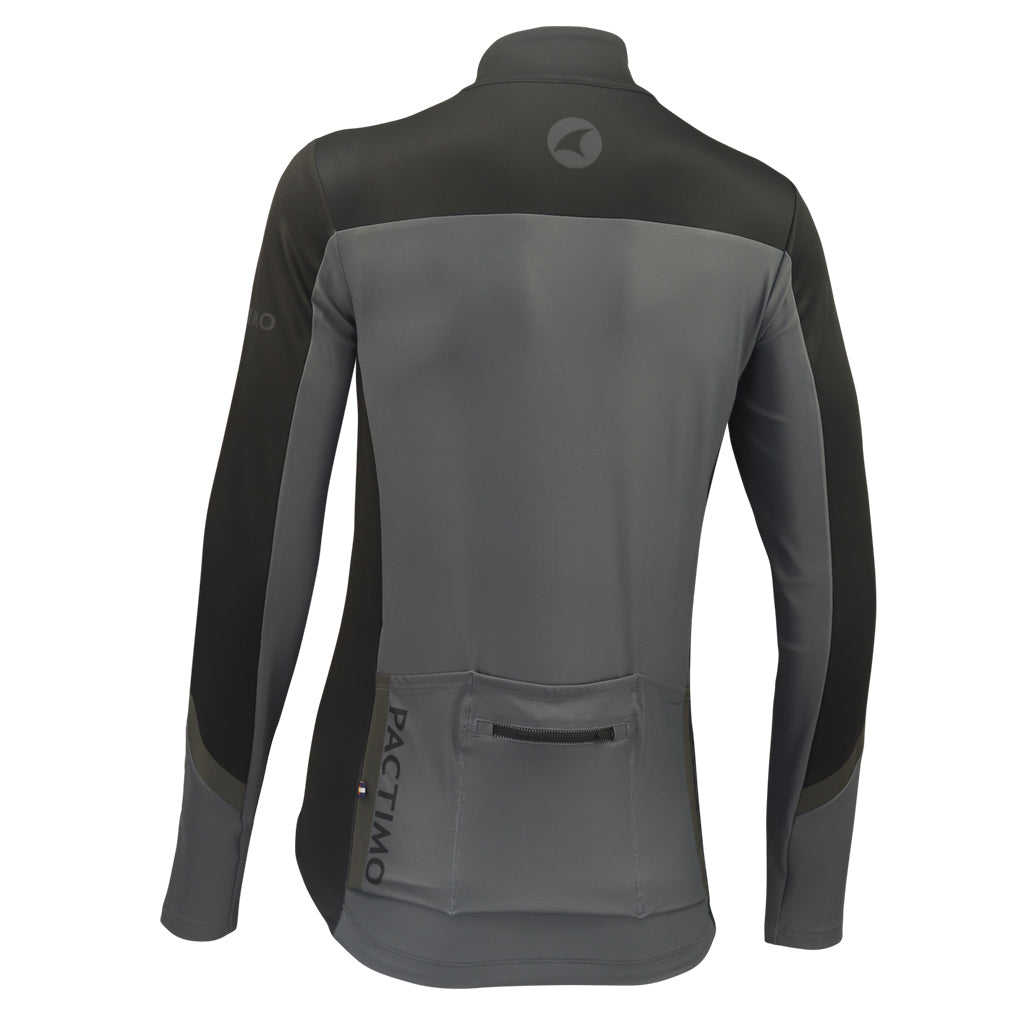 Women's Water-Resistant Thermal Cycling Jersey - Back View #color_black