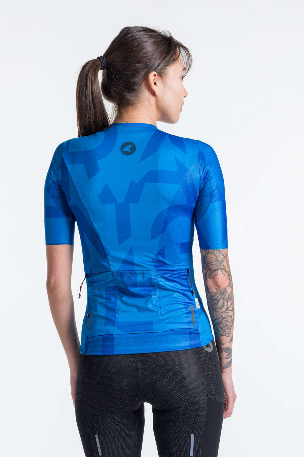Women's Blue Aero Cargo Cycling Jersey - Range Back View #color_lapis-blue