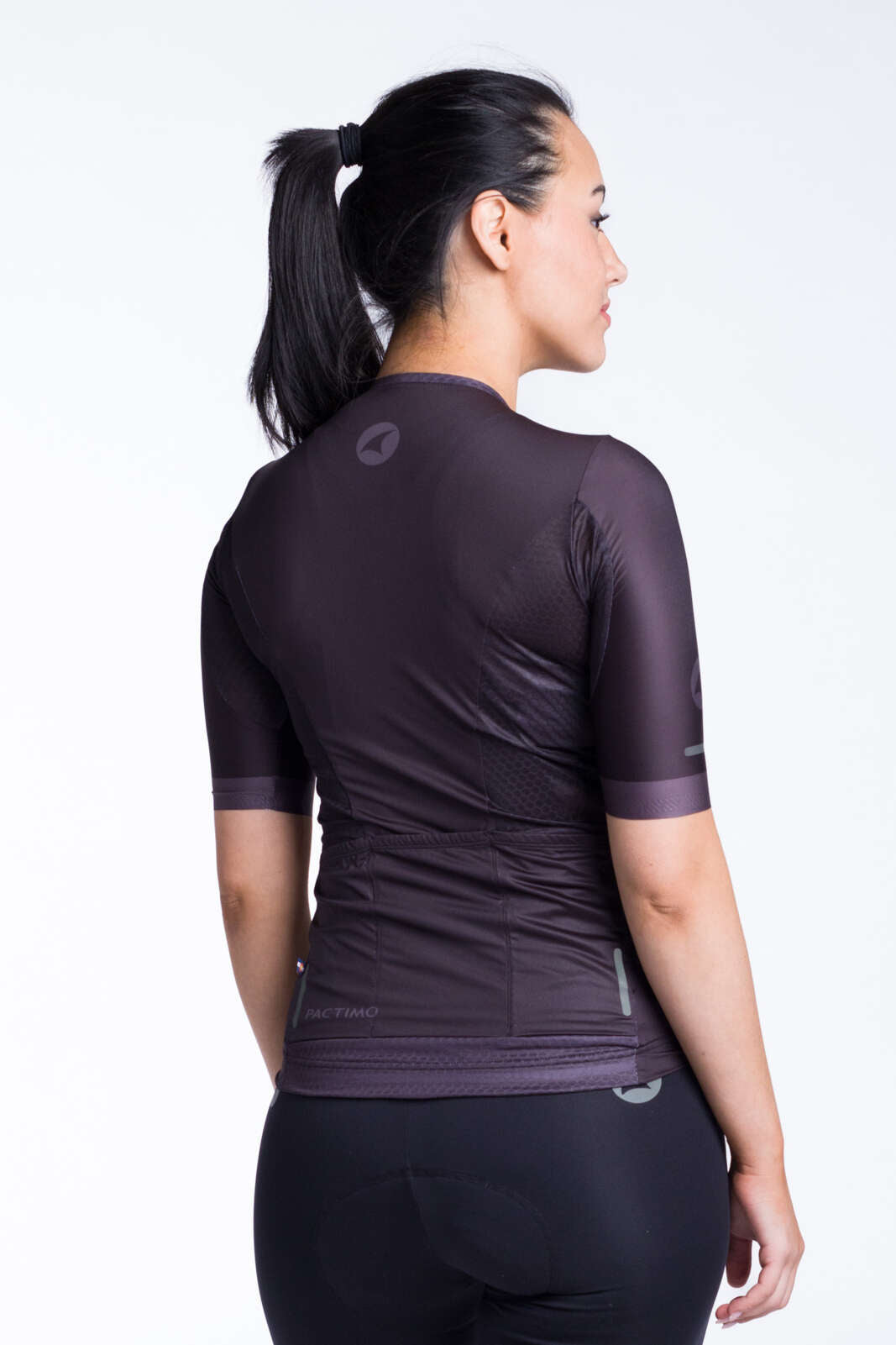 Women's Cycling Aero Jersey - Summit Back View #color_black